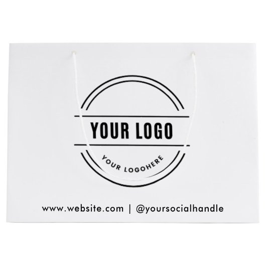 Sac cadeau noir personnalisé avec logo de l'entrep (Devant)