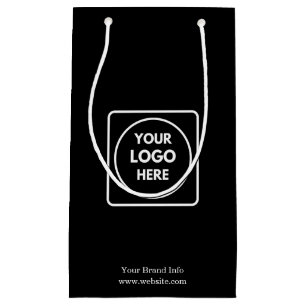 Sac cadeau noir   Sac petit format avec logo d'ent