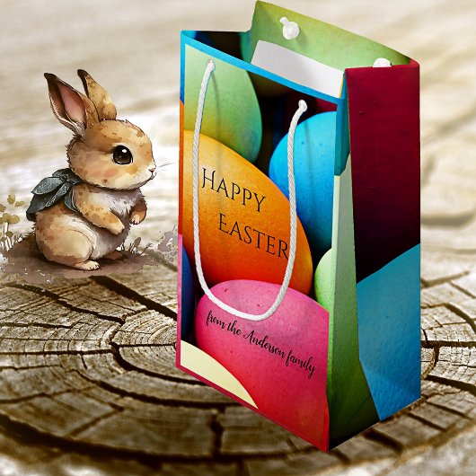 Sac cadeau OEufs de Pâques colorés