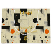 Sac cadeau orangé et noir équilibré (Devant)