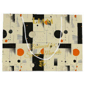 Sac cadeau orangé et noir équilibré (Dos)