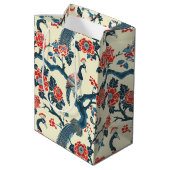 Sac cadeau Oriental Rouge & Bleu Floral Peacock (Dos Angle)