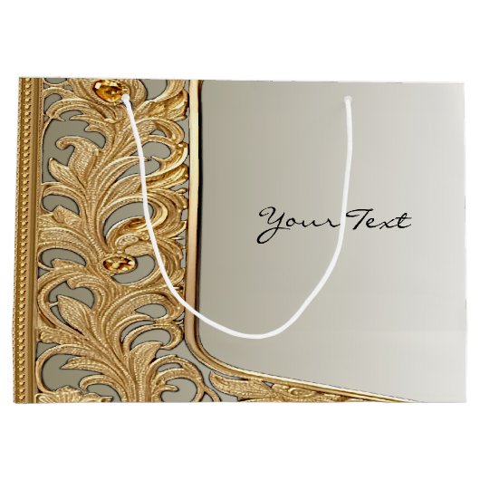 Sac Cadeau Orné Moderne Doré (Dos)