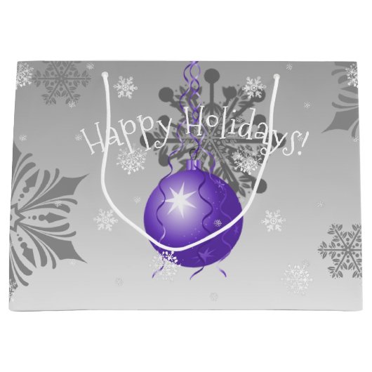 Sac cadeau ornement de Noël mauve fantaisie (Devant)