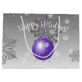 Sac cadeau ornement de Noël mauve fantaisie (Dos)