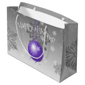 Sac cadeau ornement de Noël mauve fantaisie (Dos Angle)