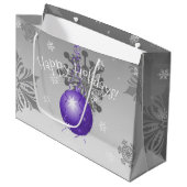 Sac cadeau ornement de Noël mauve fantaisie (Devant Angle)