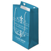 Sac cadeau ornemental Bleu Fancy (Devant Angle)