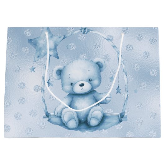 Sac cadeau Ours Bleu Teddy (Devant)