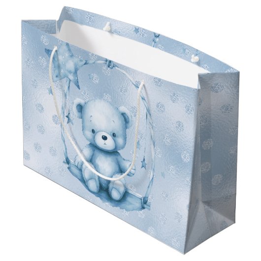 Sac cadeau Ours Bleu Teddy (Dos Angle)