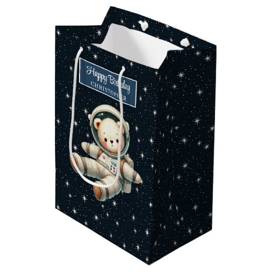 Sac cadeau Ours de l'espace mou pour la fête d'ann (Devant Angle)