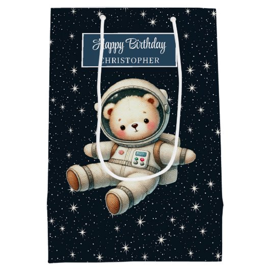Sac cadeau Ours de l'espace mou pour la fête d'ann (Dos)