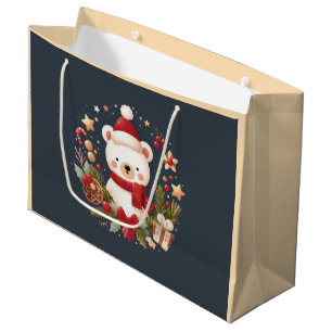 Sac cadeau Ours Père Noël Mignonne/Whimsical