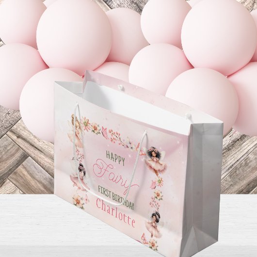 Sac Cadeau Pailleté Rose Fairy First