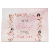 Sac Cadeau Pailleté Rose Fée (Devant)