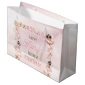 Sac Cadeau Pailleté Rose Fée (Devant Angle)