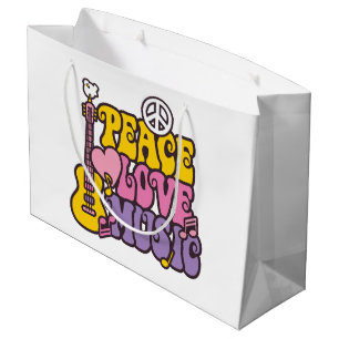 Sac Cadeau Paix, Amour Et Musique