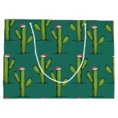 Sac Cadeau Papier d'enveloppement de cactus de Noël grand  (Dos)