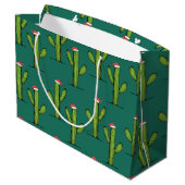 Sac Cadeau Papier d'enveloppement de cactus de Noël grand  (Dos Angle)