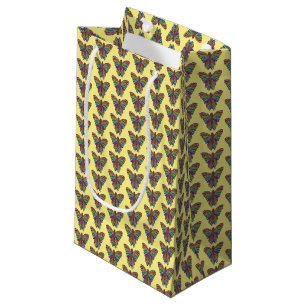Sac cadeau Papillon Arc-en-ciel (jaune)