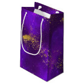 Sac cadeau Parties scintillant or et violet Galaxy (Dos Angle)