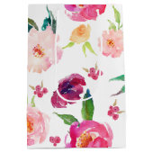 Sac cadeau Peonies d'aquarelle rose et violet (Dos)