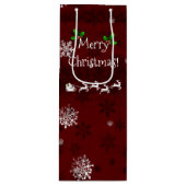 Sac cadeau Père Noël Rouge Sleigh et Reindeer (Devant)