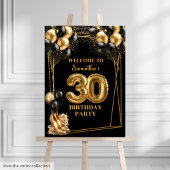 Sac cadeau personnalisé 30e anniversaire Black Gol