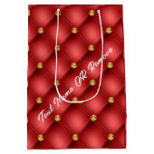 Sac Cadeau Personnalisé à Tufté Diamant Or Rouge (Dos)