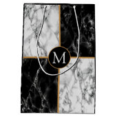 Sac Cadeau Personnalisé avec Lettre en Marbre Noir (Dos)