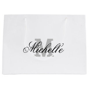 Sac cadeau personnalisé avec monogramme de nom chi