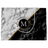 Sac cadeau personnalisé avec monogramme en marbre  (Dos)