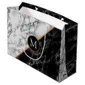 Sac cadeau personnalisé avec monogramme en marbre  (Dos Angle)