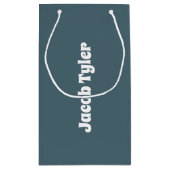 Sac cadeau personnalisé bleu ardoise (Dos)