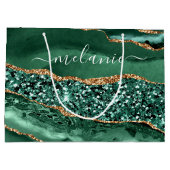 Sac Cadeau Personnalisé en Marbre Doré Vert Émerau (Dos)