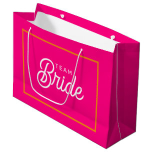 Sac cadeau personnalisé Équipe de la mariée rose c