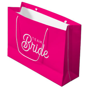 Sac Cadeau Personnalisé Équipe Mariée Rose Chaud