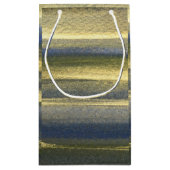 Sac cadeau personnalisé Gold Blue Lines - Petit, b (Dos)