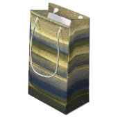 Sac cadeau personnalisé Gold Blue Lines - Petit, b (Dos Angle)