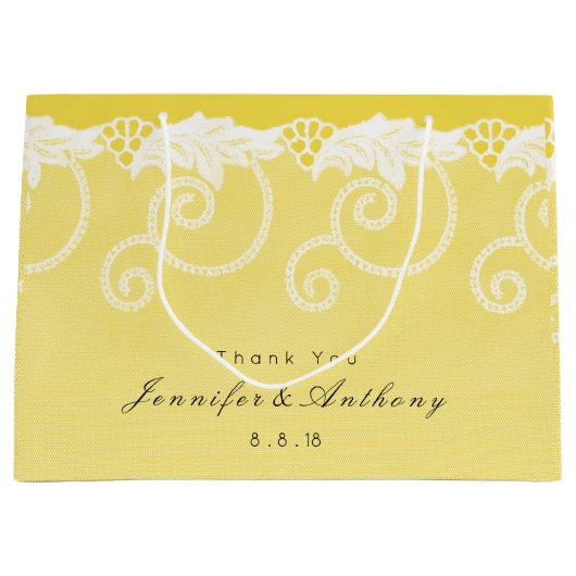 Sac cadeau personnalisé Jaune Sun Royal Lace (Devant)