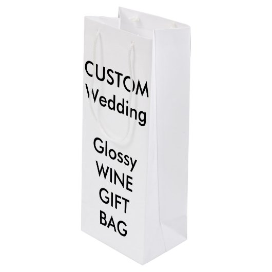 Sac cadeau personnalisé mariage pour vin GLOSSY 4, (Devant Angle)