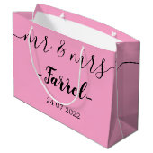 Sac cadeau personnalisé Mr & Mrs Wedding Day (Dos Angle)