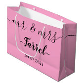 Sac cadeau personnalisé Mr & Mrs Wedding Day (Devant Angle)