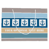 Sac cadeau personnalisé Nautical Stripes (Dos)