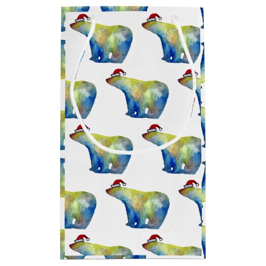 Sac cadeau personnalisé - Petit, brillant - Ours P (Dos)