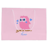 Sac cadeau personnalisé PInk Owl (Dos)
