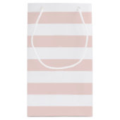 Sac cadeau personnalisé Pink Strift & Blush Peony (Dos)