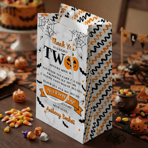 Sac Cadeau Petit Citrouille Deux Ans Halloween Deuxième Anniv