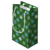 Sac cadeau petit flocon de neige vert (Dos Angle)