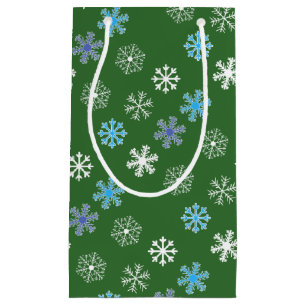 Sac cadeau petit flocon de neige vert